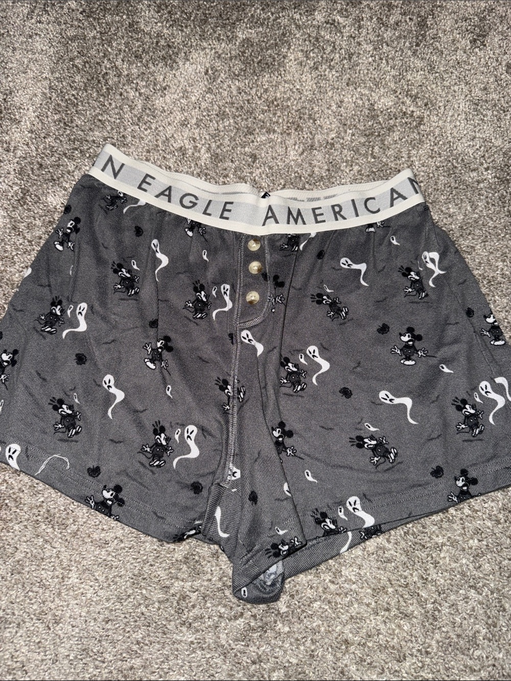 American Eagle Outfitters Gray Mickey & Ghost Pajama Set - Picture 5 of 5